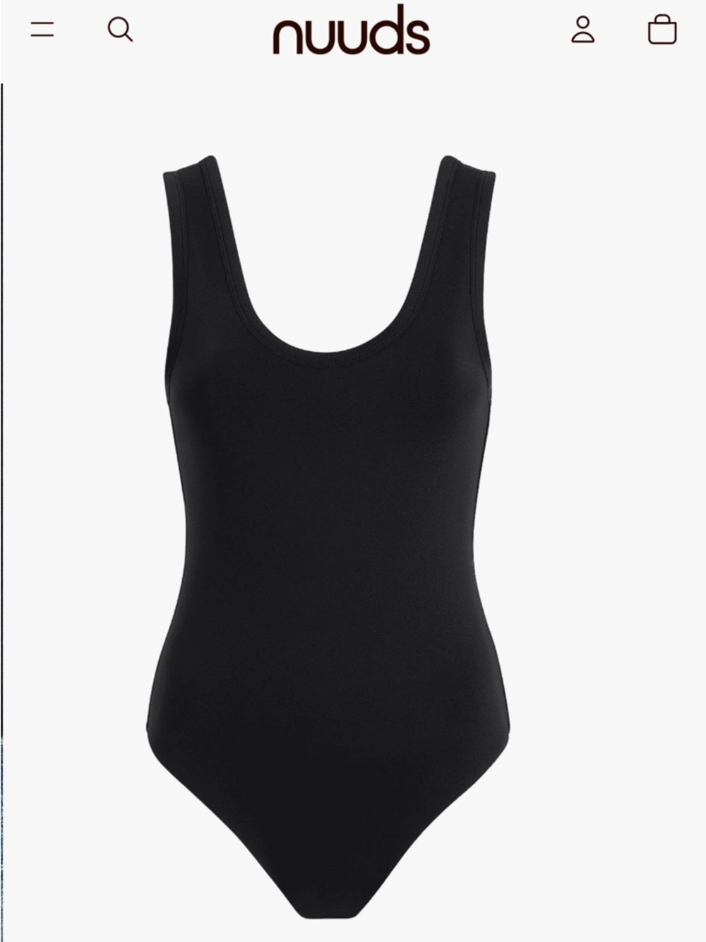 Nuuds seamless Scoop Tank Bodysuit - Black